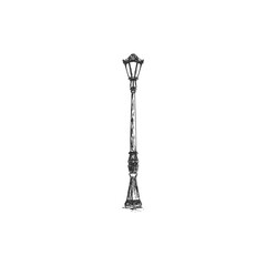 Old street lamp. Hand drawn street light icon