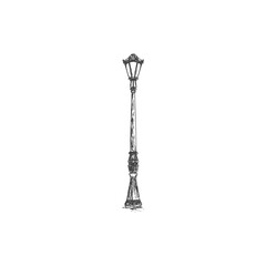 Old street lamp. Hand drawn street light icon