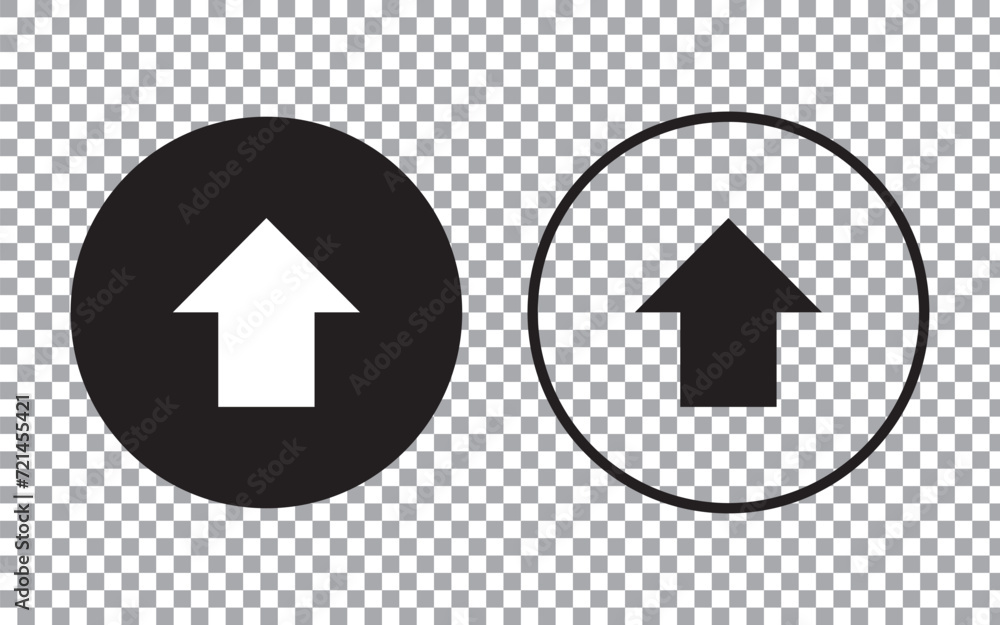 Poster arrow up vector icon. this rounded flat symbol with black on a transparent background.