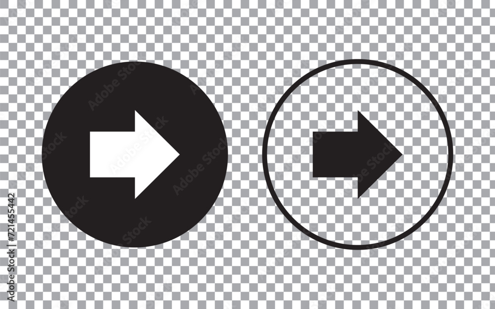 Poster arrow right direction vector icon. this rounded flat symbol with black on a transparent background.