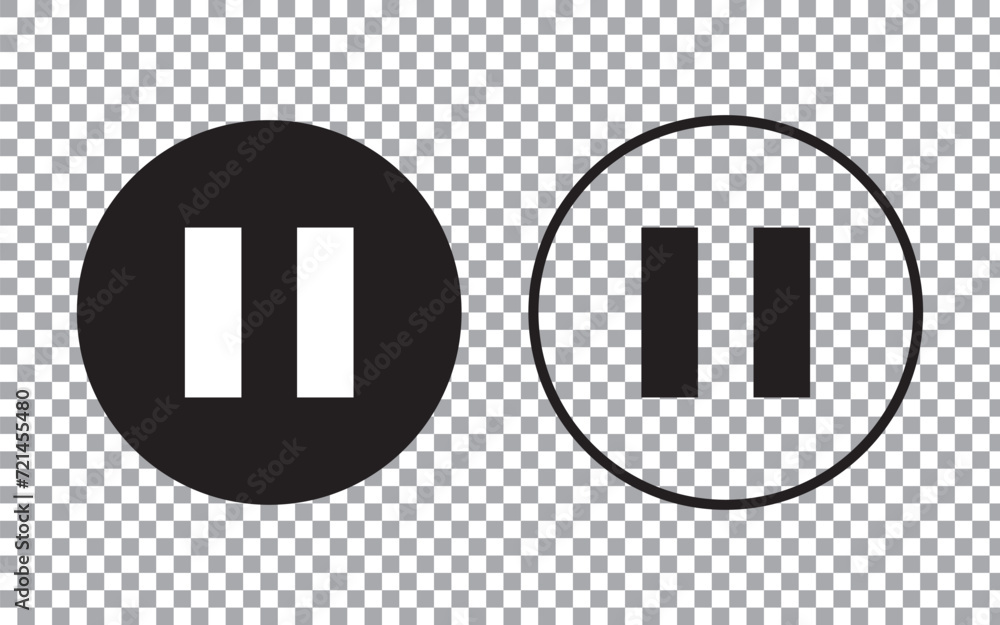 Poster pause icon vector. flat design style. vector pause icon illustration isolated on white background, p