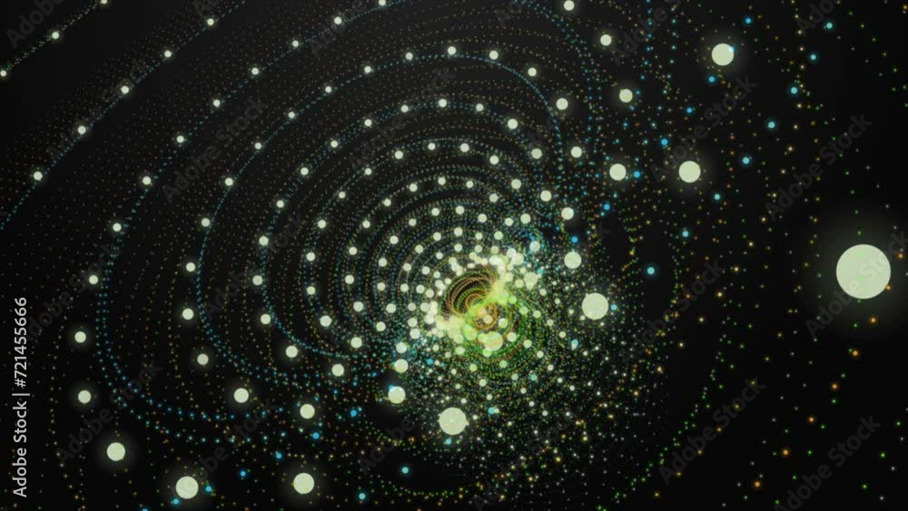 Aufkleber futuristic video animation with particle stripe object in slow motion, 4096x2304 loop 4k