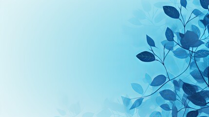 The background is made up of a pattern of blue leaves and there is space between the text.