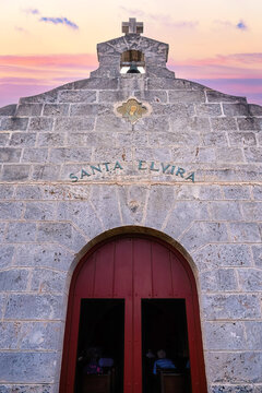 Colonial facade of Santa Elvira Catholic Church, Varadero, Cuba