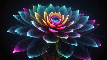RGB flower with Wave of bright particles.