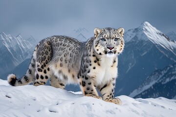 Obraz premium snow leopard in the mountains
