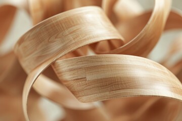 Digital generated image of wooden twisted ribbon. ESG, green technology, sustainability and responsible business concepts. 