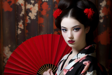 young beautiful asian girl kabuki theater japan actress