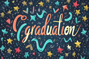 "Graduation" lettering card background.