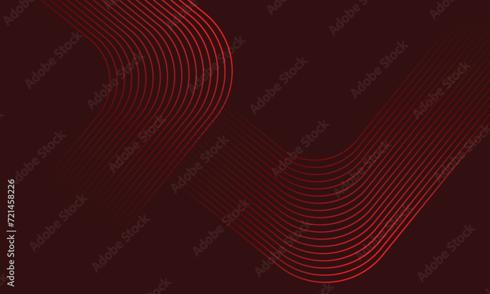 Poster abstract futuristic red glowing rounded stripe lines.