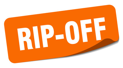 rip-off sticker. rip-off label