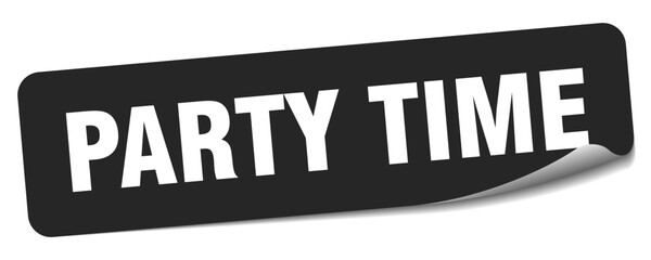 party time sticker. party time label