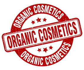 organic cosmetics stamp. organic cosmetics label. round grunge sign