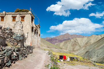 landscape of markha trekking in leh ladakh, india