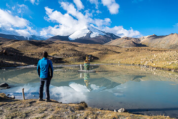 landscape of markha trekking in leh ladakh, india