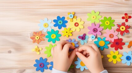 Tiny fingers explore the different textures of a sensory box filled with natural materials.