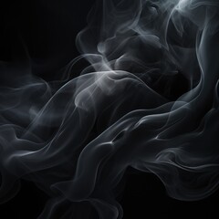 Obraz premium Black abstract background with smoke waves. Generative AI.