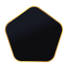 black pentagon gold frame background
