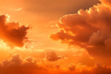orange sunset sky with clouds