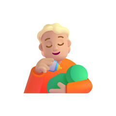 Person Feeding Baby: Medium-Light Skin Tone