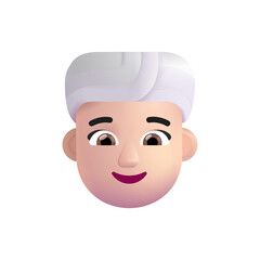 Woman Wearing Turban: Light Skin Tone