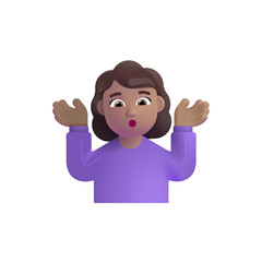 Woman Shrugging: Medium Skin Tone