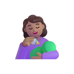 Woman Feeding Baby: Medium Skin Tone