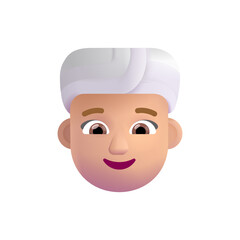 Woman Wearing Turban: Medium-Light Skin Tone