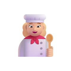 Woman Cook: Medium-Light Skin Tone