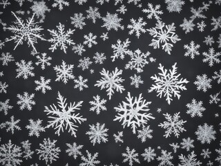 Fototapeta na wymiar Snowflake texture on a black background