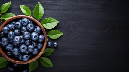 blueberries with leaf isolated on wooden background. - obrazy, fototapety, plakaty