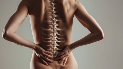 Lower Back Pain Concept; Female Spine Health; Backache Illustration