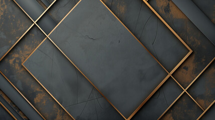 Abstract background with black and golden elements. Design template. Vector illustration