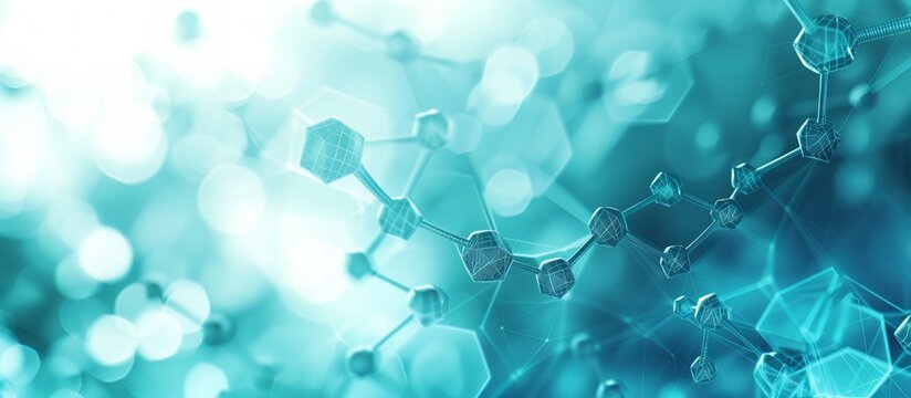 Abstract molecules design. Atoms. Abstract light blue background