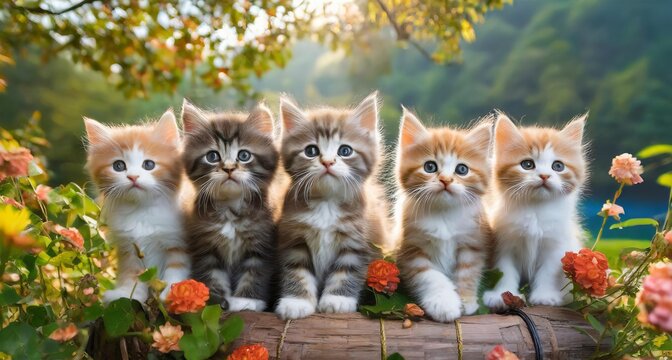Ai Generated Realistic Cute looking Adorable kittens