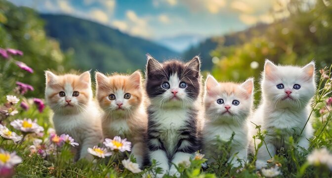 Ai Generated Realistic Cute looking Adorable kittens