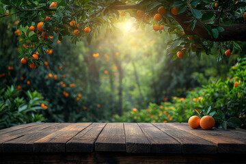 Orange garden, summer background, orange plantation - obrazy, fototapety, plakaty