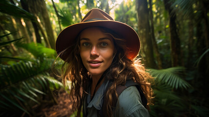 A girl exploring the jungle