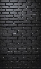 a striking black brick wall textured background with a sense of depth and dimension. 