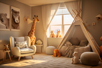 childrens room with a modern safari inspired design