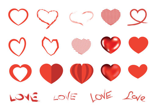 Duży zestaw serc na Walentynki	
