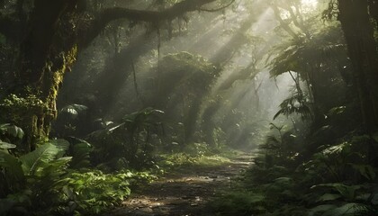 rain forest in the morning
