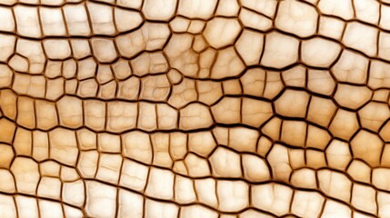 Seamless pattern with beige reptile skin scales texture.