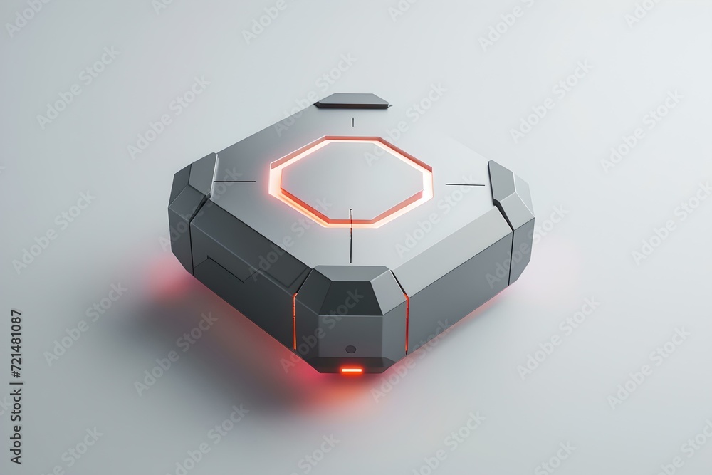 Aufkleber futuristic autonomous robot design concept with red glowing elements. perfect for tech illustrations
