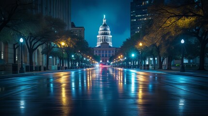 night time The Texas State Capitol.jpeg - obrazy, fototapety, plakaty