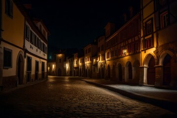 Fototapeta na wymiar old street in the night