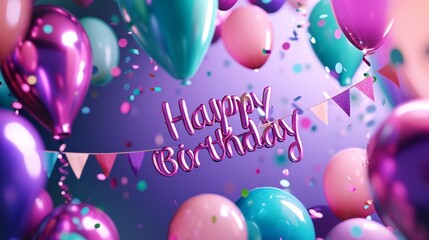 Immerse yourself in the visual poetry of Happy Birthday with a super realistic background design that transcends the ordinary.