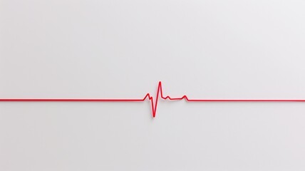 Minimalist EKG heartbeat line on a plain white background