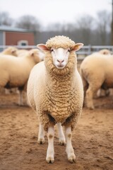 Fototapeta premium A sheep with a curious nature, eagerly exploring its surroundings with boundless energy.