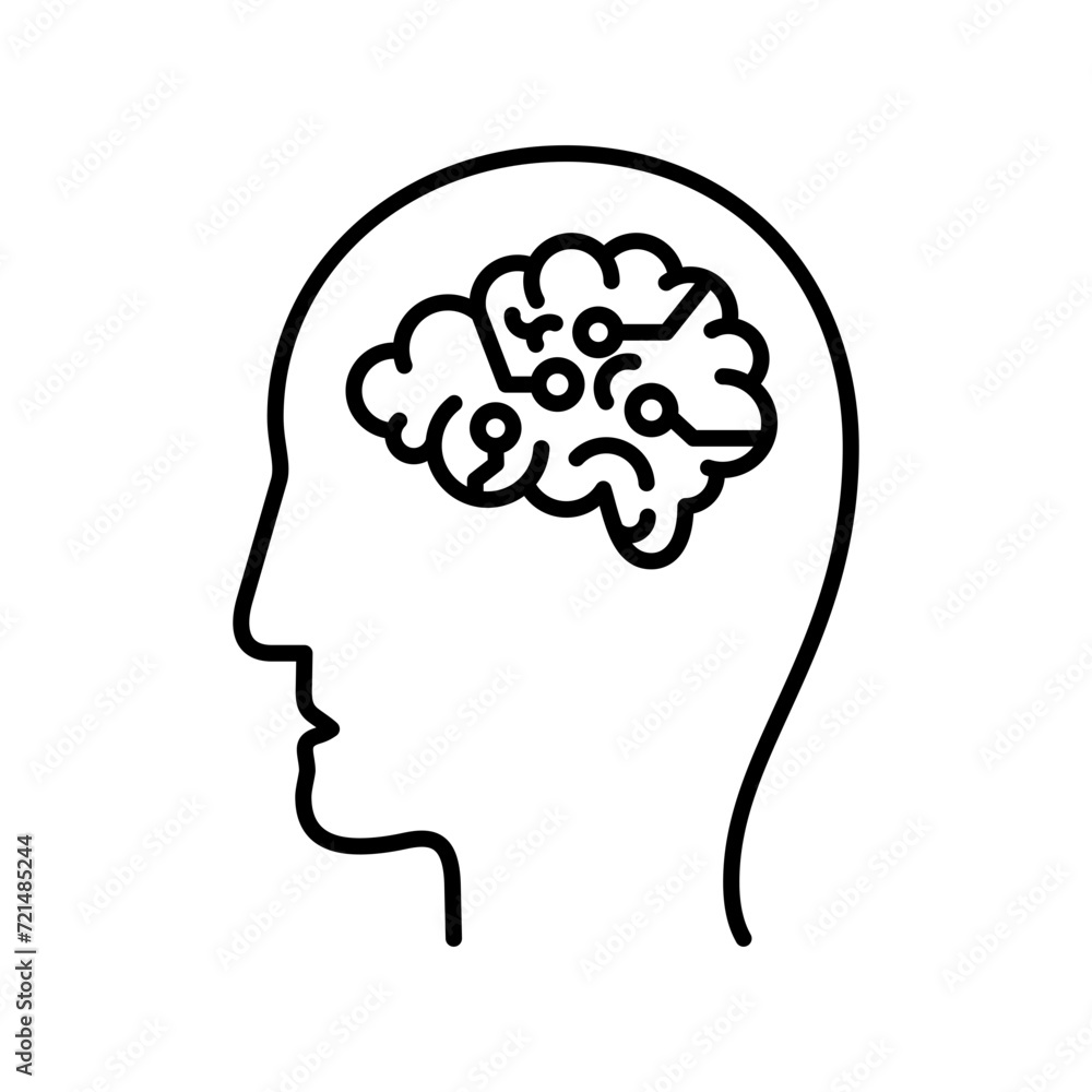 Poster artificial intelligence icon vector design in trendy style